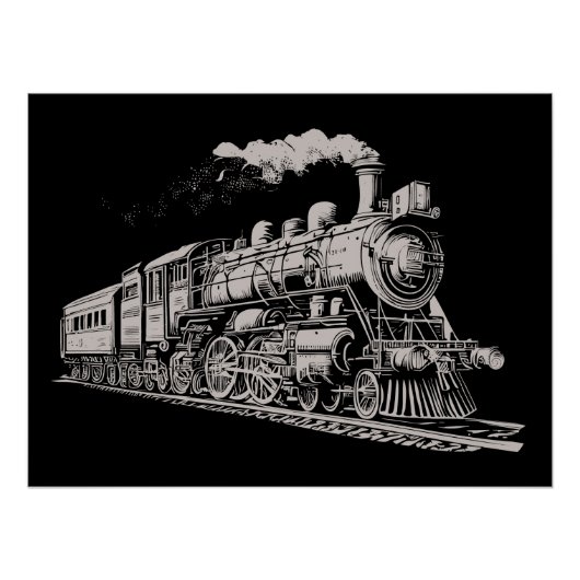 Leiterbahn Vintage Grafikdesign-Skizze Retro-Steam Poster (Vorderseite)