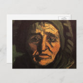 Leiterin der Peasant Woman Lace Cap von Vincent va Postkarte (Vorne/Hinten)