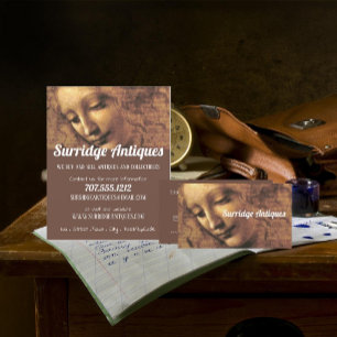 Leiterin einer Frau, Antiquitätenhändler Visitenkarte