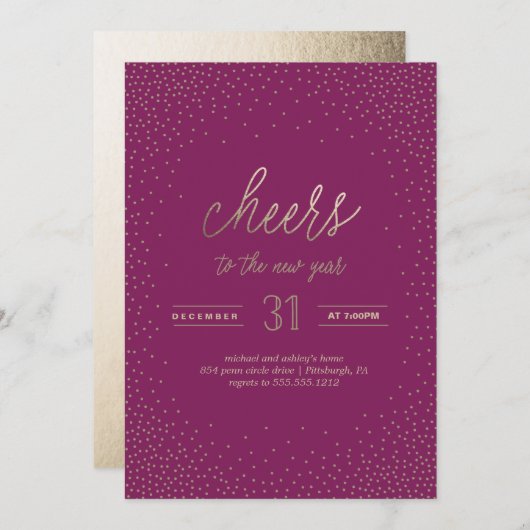 LEITERINNEN FÜR DIE NEUJAHRESfeierlichkeiten Einladung (Vorne/Hinten)