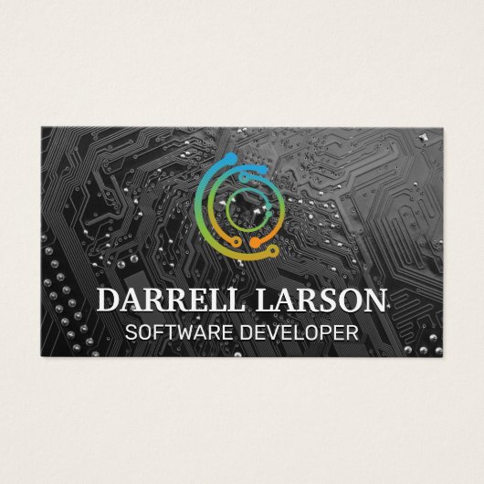 Leiterkarte schwarz | Technologie-Logo (Vorderseite)