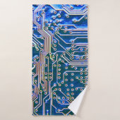 Leiterplatte, Computer,blau,Kondensator,Chip,ci Badehandtuch (Badehandtuch)
