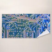 Leiterplatte, Computer,blau,Kondensator,Chip,ci Badehandtuch (Badehandtuch)