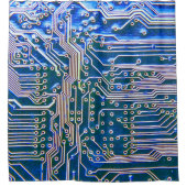 Leiterplatte, Computer,blau,Kondensator,Chip,ci Duschvorhang (Vorderseite)