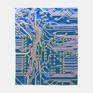 Leiterplatte, Computer,blau,Kondensator,Chip,ci Fleecedecke