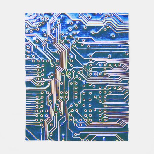 Leiterplatte, Computer,blau,Kondensator,Chip,ci Fleecedecke (Vorderseite)