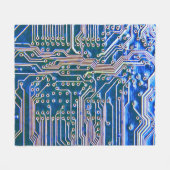 Leiterplatte, Computer,blau,Kondensator,Chip,ci Fleecedecke (Vorderseite (Horizontal))