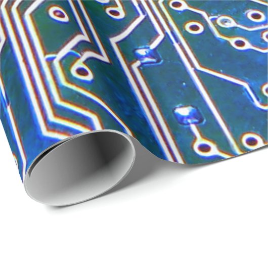 Leiterplatte, Computer,blau,Kondensator,Chip,ci Geschenkpapier (Rolleneckpunkt)