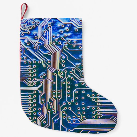 Leiterplatte, Computer,blau,Kondensator,Chip,ci Kleiner Weihnachtsstrumpf (Vorderseite)