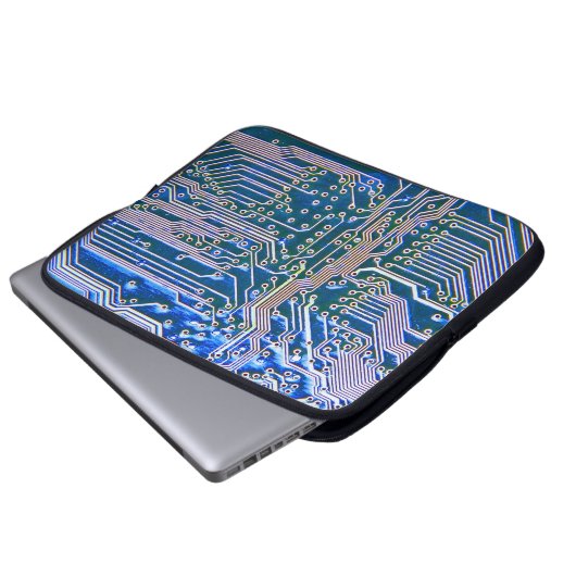 Leiterplatte, Computer,blau,Kondensator,Chip,ci Laptopschutzhülle (Vorne Knopf)