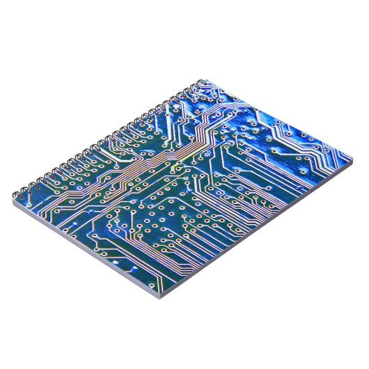 Leiterplatte, Computer,blau,Kondensator,Chip,ci Notizblock (Linke Seite)