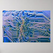 Leiterplatte, Computer,blau,Kondensator,Chip,ci Poster (Vorne)