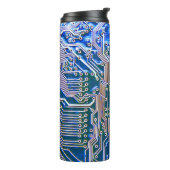 Leiterplatte, Computer,blau,Kondensator,Chip,ci Thermosbecher (Nach links gedreht)