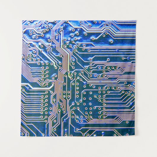 Leiterplatte, Computer,blau,Kondensator,Chip,ci Wandteppich (Vorderseite)