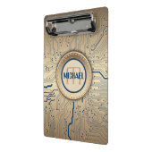 Leiterplatte-Elektronik-Kupfer-Monogramm Mini Klemmbrett (Gewinkelt2)