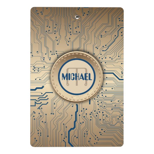 Leiterplatte-Elektronik-Kupfer-Monogramm Mini Klemmbrett (Rückseite)