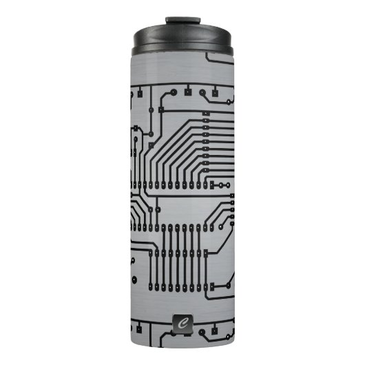 Leiterplatte-metallische mit Monogramm Trommel Thermosbecher (Vorderseite)