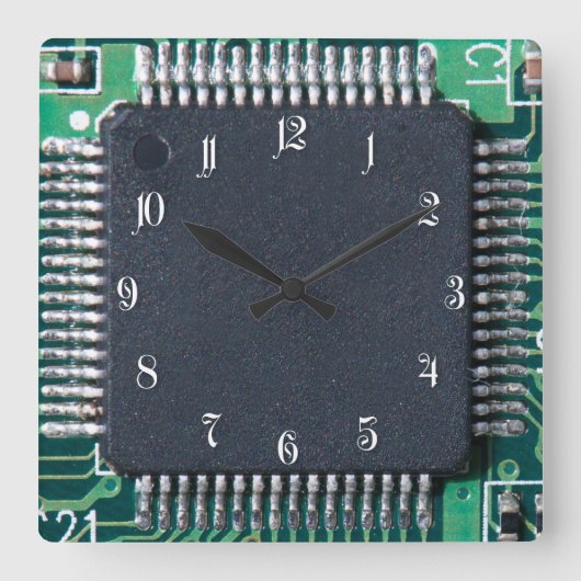 Leiterplatte Quadratische Wanduhr (Vorderseite)