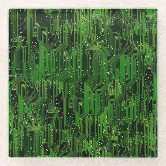 Leiterplattehintergrund Glasuntersetzer (Vorderseite)