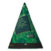 Leiterplatten, elektronische Bauteile und gedruckt Partyhütchen (Rechts)