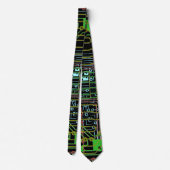 Leiterplatten illustriert farbig auf schwarz krawatte (Rückseite)