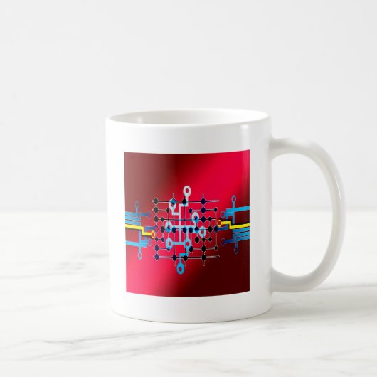 Leiterplatten-Leiterbahnen Kontrolle-Zentrum Kaffeetasse (Rechts)
