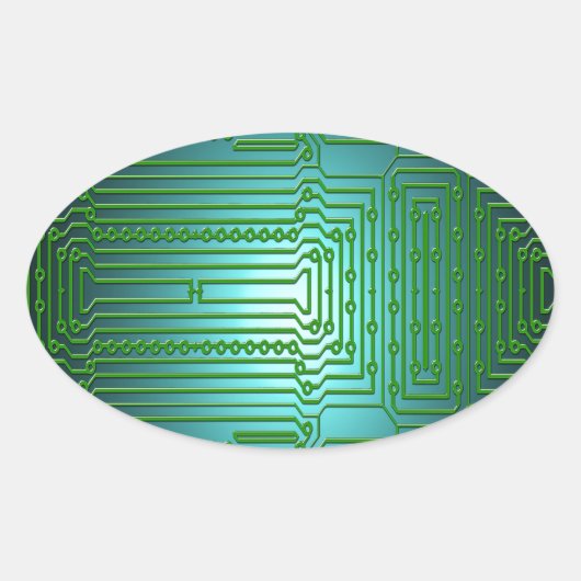 Leiterplatten Ovaler Aufkleber (Vorderseite)