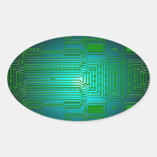 Leiterplatten Ovaler Aufkleber