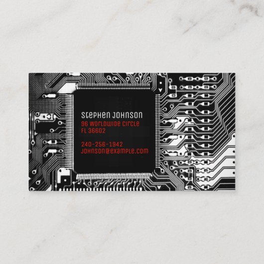 Leiterplatten-Technik für Schwarzweiß Visitenkarte (Rückseite)