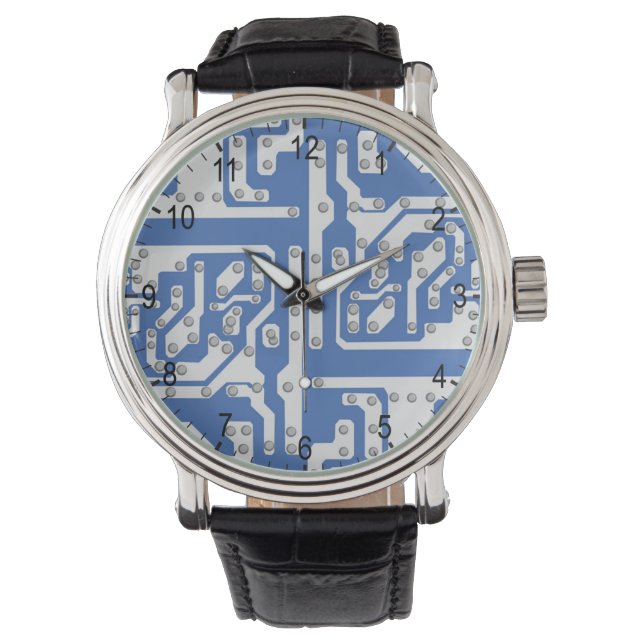Leiterplattenmuster Armbanduhr (Vorderseite)