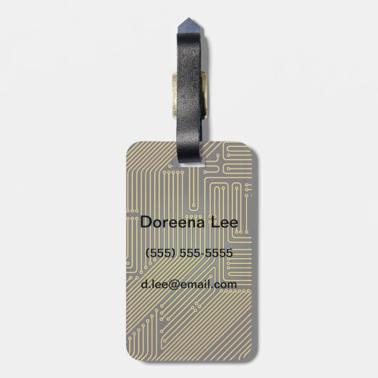 Leiterplattenmuster Gepäckanhänger (Rückseite vertikal)