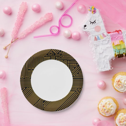 Leiterplattenmuster Pappteller (Party)