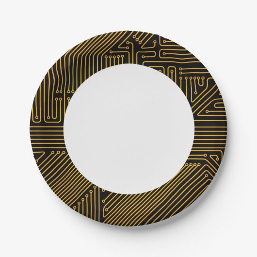 Leiterplattenmuster Pappteller (Vorderseite)