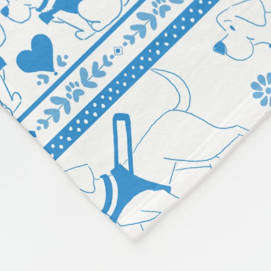 Leitfaden Dog Tale Labradors Muster - Blau - Fleecedecke (Ecke)