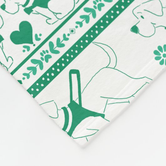 Leitfaden Dog Tale Labradors Muster - Grün - Fleecedecke (Ecke)