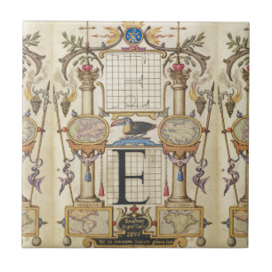 Leitfaden für die Konstruktion des Buchstaben E Fliese