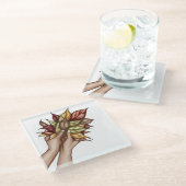 LEITFADEN FÜR HÄNDE MIT HOLZSPEICHERN GLASUNTERSETZER (Schrägansicht)