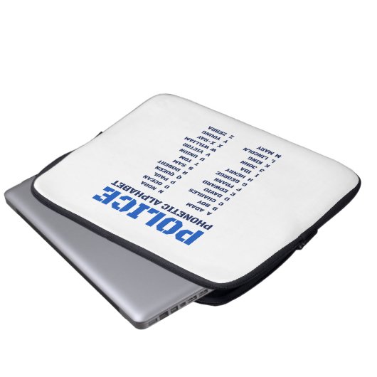 Leitfaden zur Polizei Phonetische Alphabet A bis Z Laptopschutzhülle (Vorne Knopf)