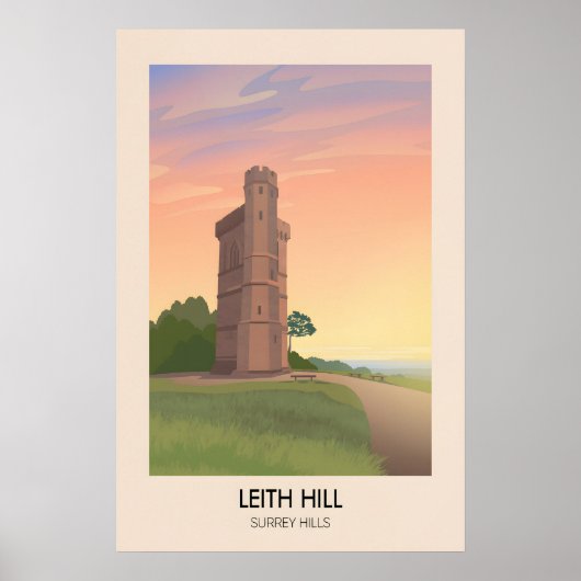 Leith Hill Surrey Hills Reiseplakat Poster (Vorne)