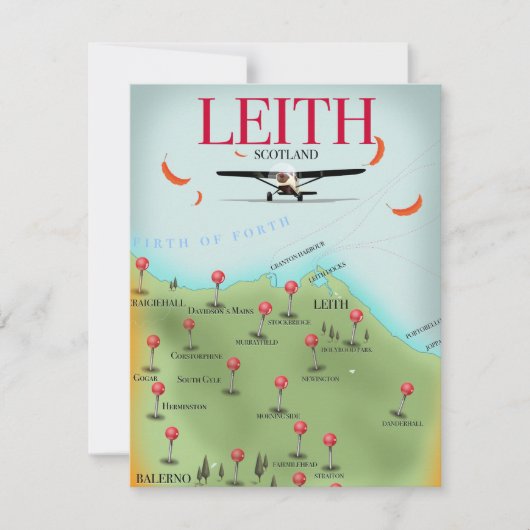 Leith Scotland Vintage Style-Landkarte (Vorderseite)