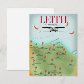 Leith Scotland Vintage Style-Landkarte (Vorne/Hinten)