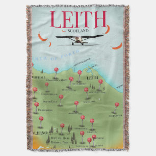 Leith Scotland Vintage Style-Landkarte Decke