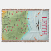 Leith Scotland Vintage Style-Landkarte Decke (Vorderseite)