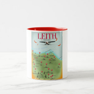 Leith Scotland Vintage Style-Landkarte Zweifarbige Tasse