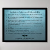Leitlinien für das Leben in einem vorsätzlichen Le Poster (Vorne)