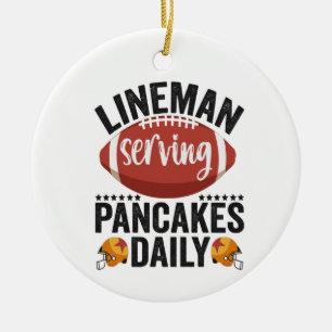 Leitungsmann serviert täglich Pfannkuchen Lustiges Keramik Ornament