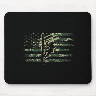 Leitungsmonteur Amerikanische Flagge Elektrisches  Mousepad