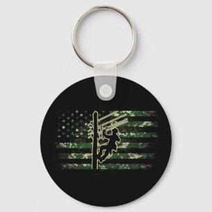Leitungsmonteur amerikanische Flagge Elektrokabel  Schlüsselanhänger
