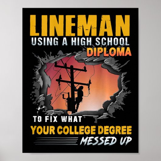 Leitungsmonteur verwendet einen High-School-Abschl Poster (Vorne)