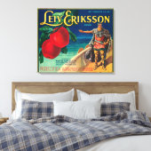 Leiv Eriksson Apple Label - Cashmere, WA Leinwanddruck (Insitu (Schlafzimmer))